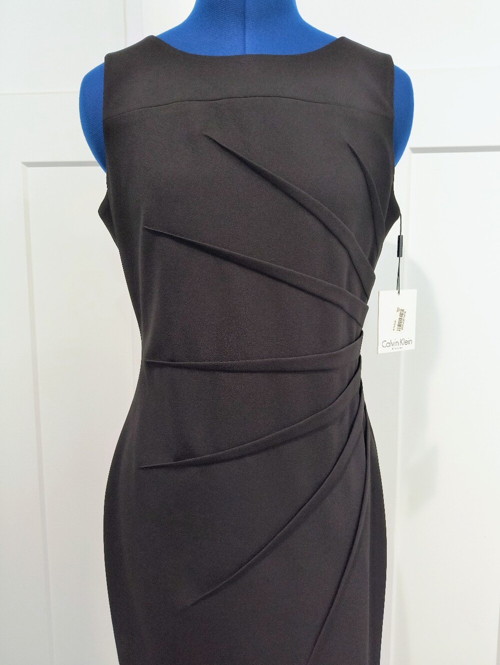 NWT Calvin Klein Black Sleeveless Sheath Midi Dress - Picture 9 of 10